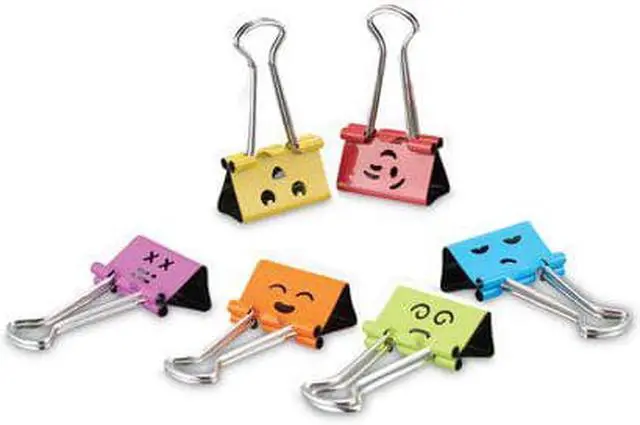 Alt view image 4 of 8 - Universal 31031 Emoji Themed Binder Clips, Assorted, Medium, 1 Inch Wide, 42/Pack