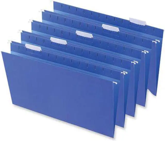 Alt view image 3 of 10 - UNIVERSAL Hanging File Folders 1/5 Tab 11 Point Stock Legal Blue 25/Box 14216