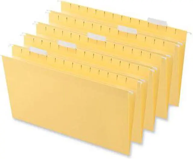 Alt view image 6 of 6 - UNIVERSAL Hanging File Folders 1/5 Tab 11 Point Stock Legal Yellow 25/Box 14219