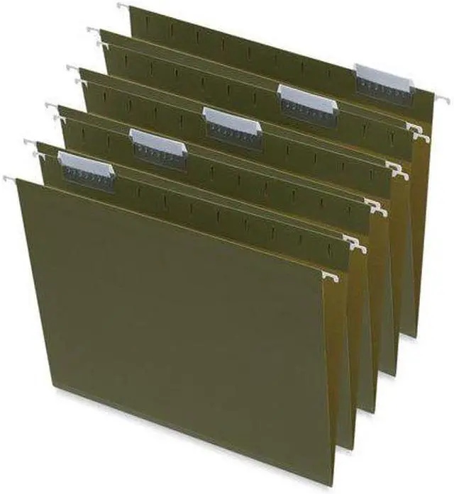 Alt view image 7 of 13 - UNIVERSAL One Inch Box Bottom Hanging Folder Pressboard Letter Standard Green 25
