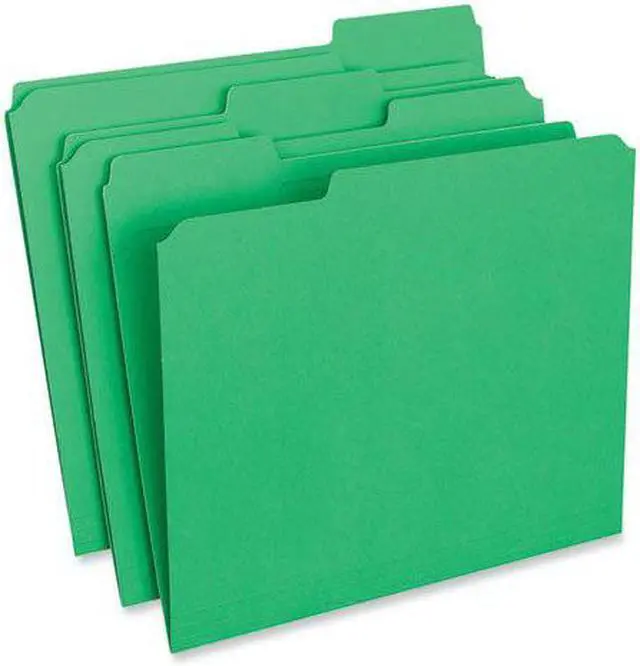 Alt view image 3 of 8 - Colored File Folders, 1/3 Cut Assorted, Two-Ply Top Tab, Letter, Green