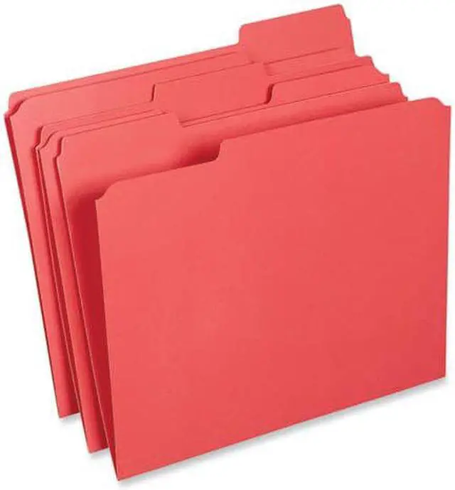 Alt view image 2 of 7 - UNIVERSAL Colored File Folders 1/3 Cut Assorted Two-Ply Top Tab Letter Red 100