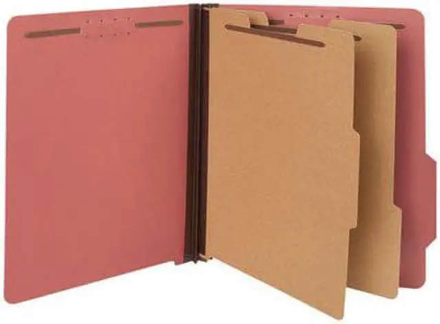 Alt view image 3 of 7 - Pressboard Classification Folders, Letter, Six-Section, Ruby Red, 10/B