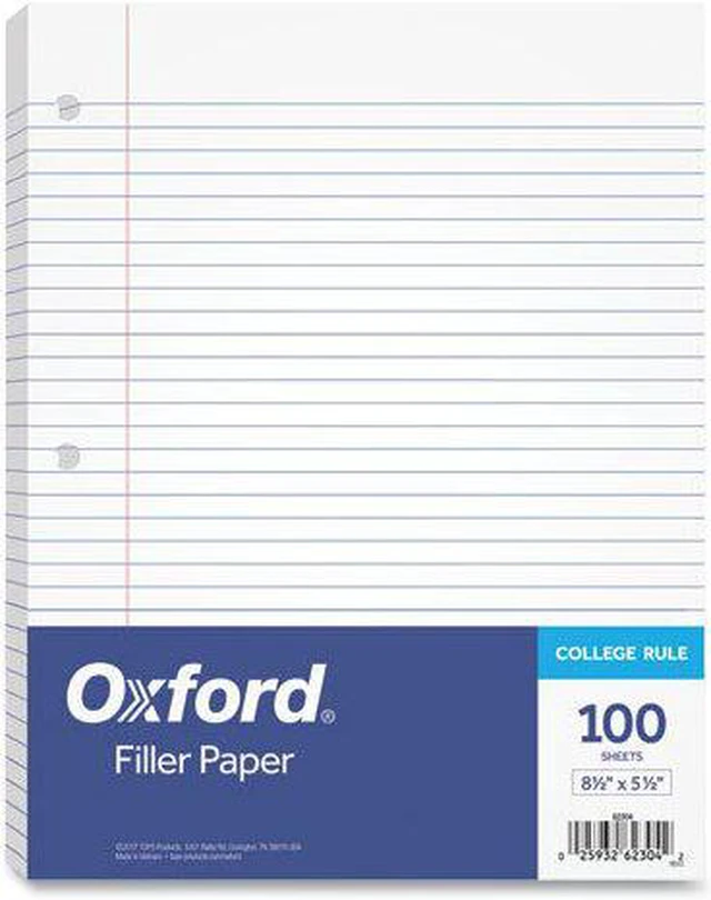 Alt view image 6 of 7 - Filler Paper, 3-Hole, 5.5 x 8.5, Medium/College Rule, 100/Pack 62304