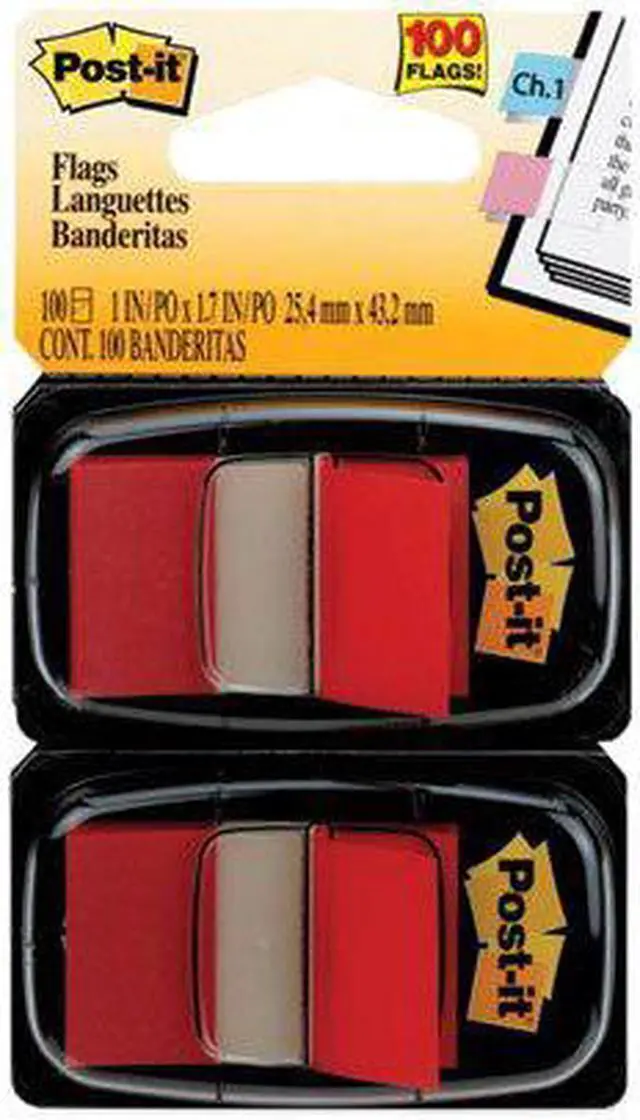 Alt view image 13 of 20 - 3M 680RD2 Standard Tape Flags in Dispenser  Red  100 Flags per Dispenser