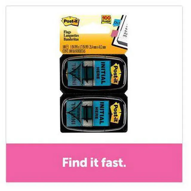 Alt view image 16 of 20 - 3M 680IH2 Message Flags Initial Here Blue Two 50-Flag Dispensers per Pack