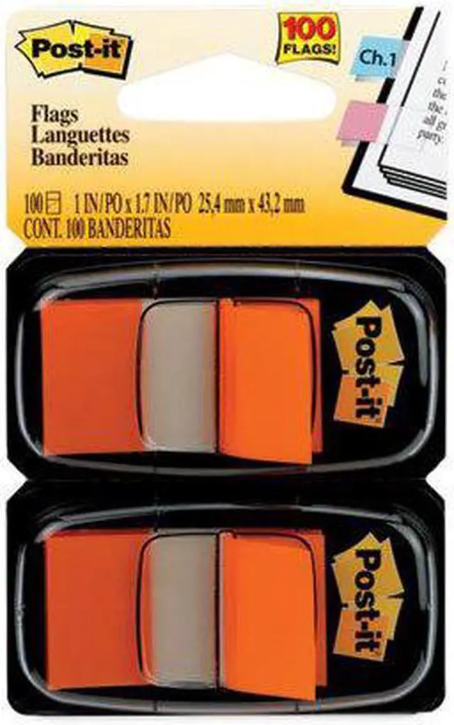 Alt view image 15 of 20 - 3M 680OE2 Standard Tape Flags in Dispenser Orange 100 Flags per Dispenser