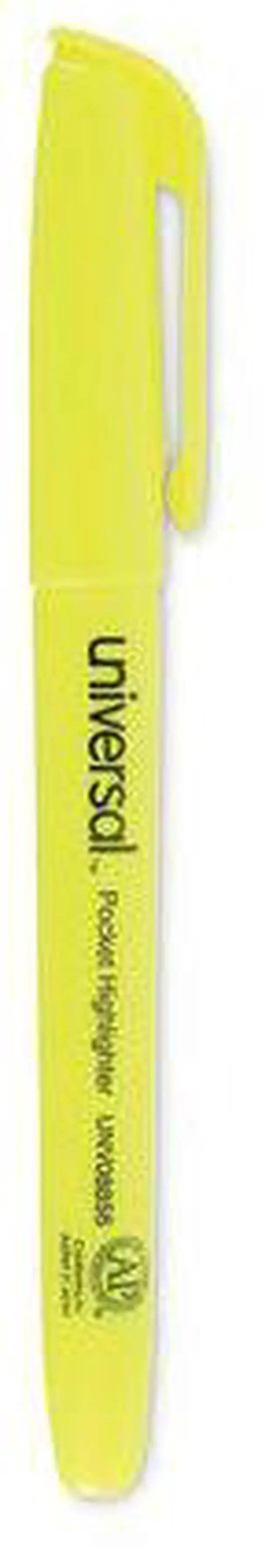 Alt view image 4 of 16 - Universal Pocket Clip Highlighter Chisel Tip Fluorescent Yellow Ink 36/Pack 08856