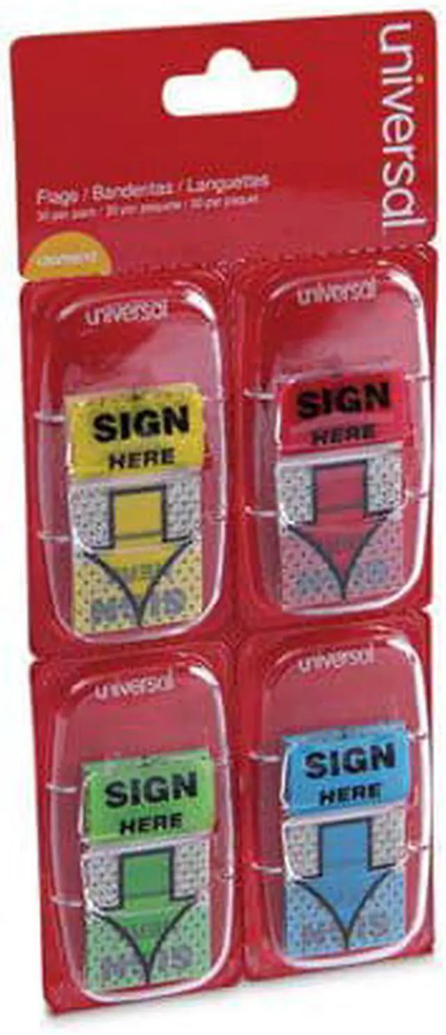Alt view image 4 of 10 - Universal Deluxe Message Arrow Flags "Sign Here" Assorted Colors 120/Pack 99010