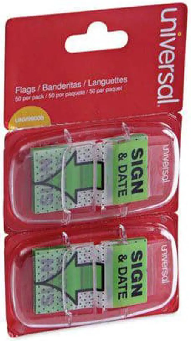 Alt view image 5 of 10 - Universal Deluxe Message Arrow Flags "Sign and Date" Green 100/Pack 99008