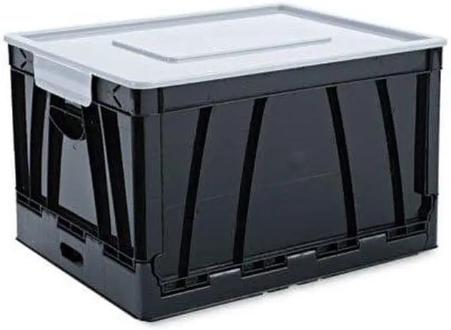 Alt view image 6 of 12 - UNIVERSAL Collapsible Crate 17 1/4 x 14 1/4 x 10 1/2 Black/Gray 2/Pack 40010