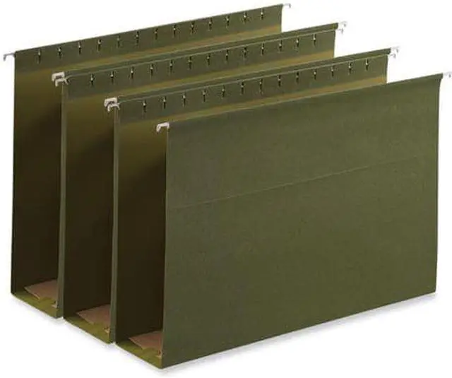 Alt view image 3 of 8 - UNIVERSAL Three Inch Box Bottom Pressboard Hanging Folders Legal Standard Green