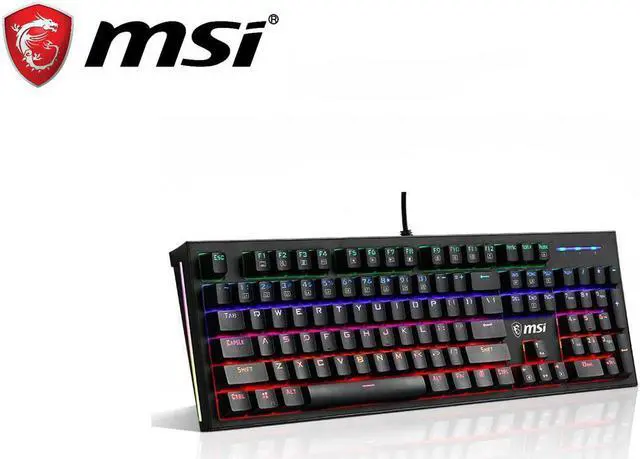 Main image of MSI GK50Z Mechanical Keyboard with Detachable Wrist Rest, Ergonomic Design,RGB LED Backlit,Cool Exterior Anti-splash 104Keys Gaming Keyboard for Gaming and Office, Wired Keyboard for Mac/PC/Laptop