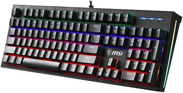 Alt view image 3 of 7 - MSI GK50Z Mechanical Keyboard with Detachable Wrist Rest, Ergonomic Design,RGB LED Backlit,Cool Exterior Anti-splash 104Keys Gaming Keyboard for Gaming and Office, Wired Keyboard for Mac/PC/Laptop