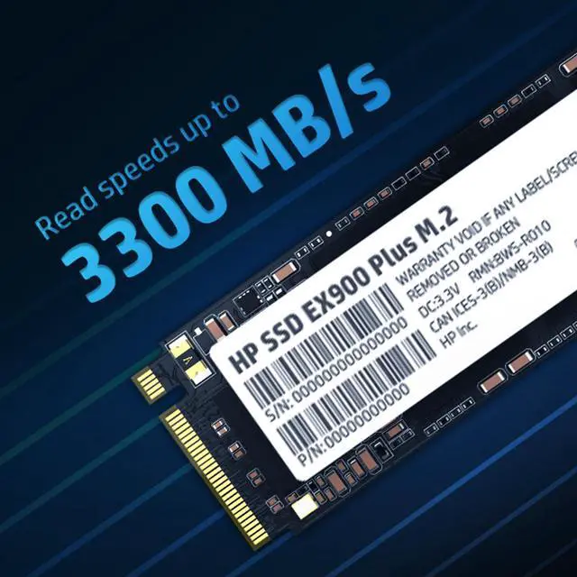 HP EX900 Plus NVMe M.2 SSD 256GB PCIe 3.0 2280 3D NAND Internal