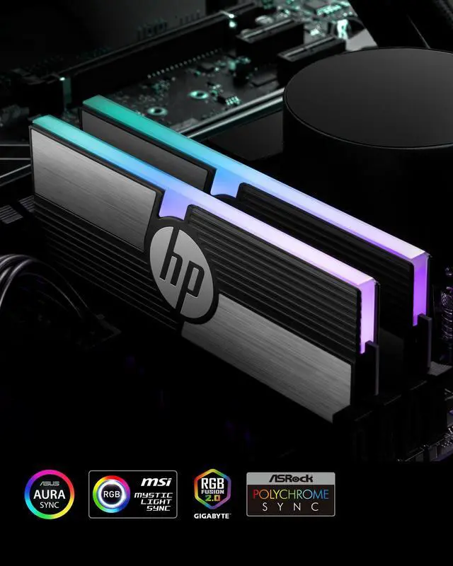 Alt view image 5 of 7 - HP V10 RGB DDR4 RAM 16GB (8GBx2) Gaming RAM 3600MHz PC4-28800 CL14 Computer Memory for Desktop PC - 54N61AA#ABC
