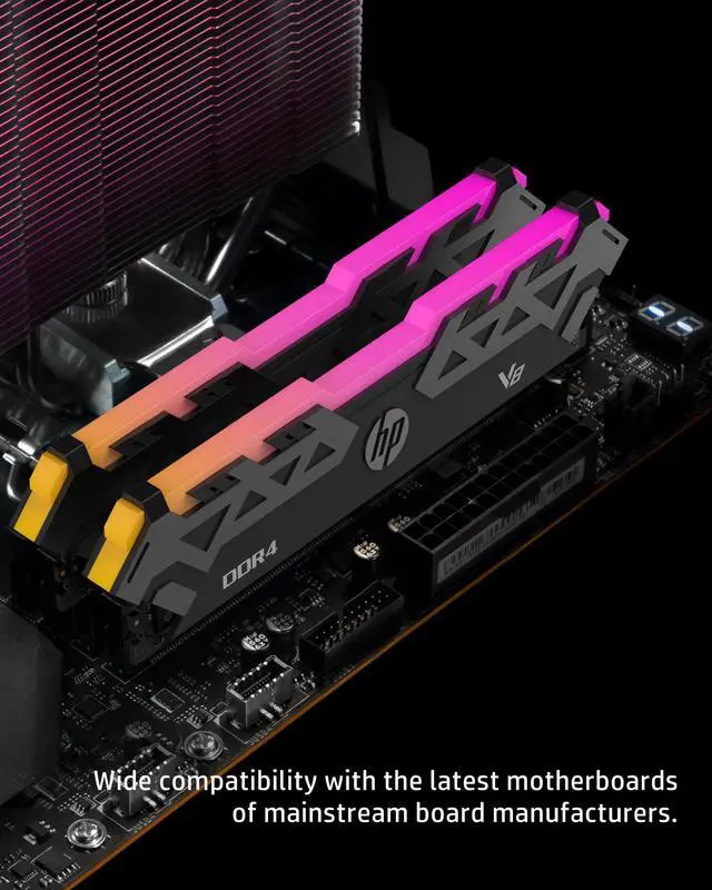 Alt view image 3 of 7 - HP V8 RGB DDR4 RAM 16GB Kit (8GBx2) 288-Pin 3200MHz PC4-25600 Computer Memory for Desktop PC - 8MG02AA#ABC