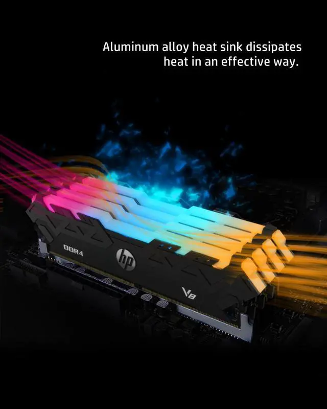 Alt view image 4 of 7 - HP V8 RGB DDR4 RAM 16GB Kit (8GBx2) 288-Pin 3200MHz PC4-25600 Computer Memory for Desktop PC - 8MG02AA#ABC