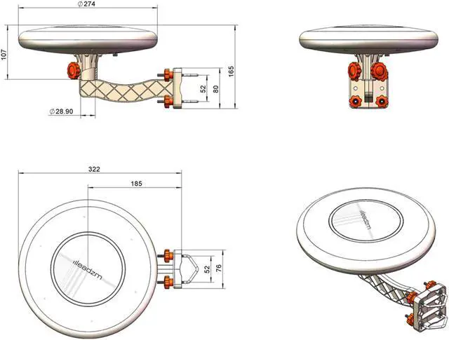 Alt view image 4 of 7 - Leadzm TA-A1 150 Miles TV Antenna Indoor Outdoor Omni-directional 360 Degree Reception