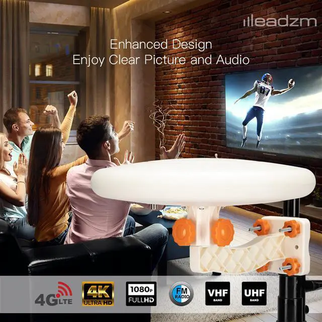 Alt view image 6 of 7 - Leadzm TA-A1 150 Miles TV Antenna Indoor Outdoor Omni-directional 360 Degree Reception