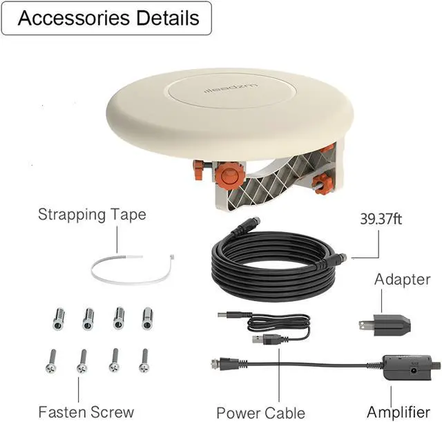 Alt view image 2 of 7 - Leadzm TA-A1 150 Miles TV Antenna Indoor Outdoor Omni-directional 360 Degree Reception