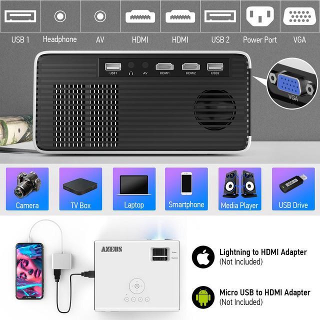 Alt view image 7 of 7 - Mini Projector 2021 Upgraded Portable Video-Projector,Multimedia Home Theater Movie Projector