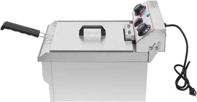 Alt view image 3 of 7 - 8.5QT/8L Total Capacity 12.5qt/11.8l Stainless Steel Faucet Single Tank Deep Fryer 1700W Max (8L Large Fryer Blue / Large Handle)