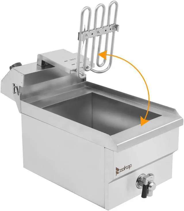 Alt view image 2 of 7 - 8.5QT/8L Total Capacity 12.5qt/11.8l Stainless Steel Faucet Single Tank Deep Fryer 1700W Max (8L Large Fryer Blue / Large Handle)