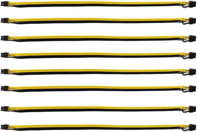 Alt view image 4 of 7 - [8Pack]16AWG 6Pin PCI-E to 8 (6+2) pin Cable 27.5 Inch(70CM) Length PCI 6Pin Male to Male Cable for GPU/PSU Breakout Board, GPU Ethereum ETH Mining Power Supply