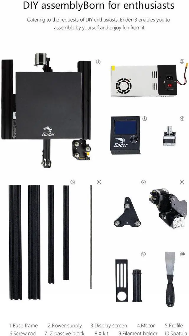 Alt view image 4 of 5 - Creality Ender-3 3D Printer-Black(110V)