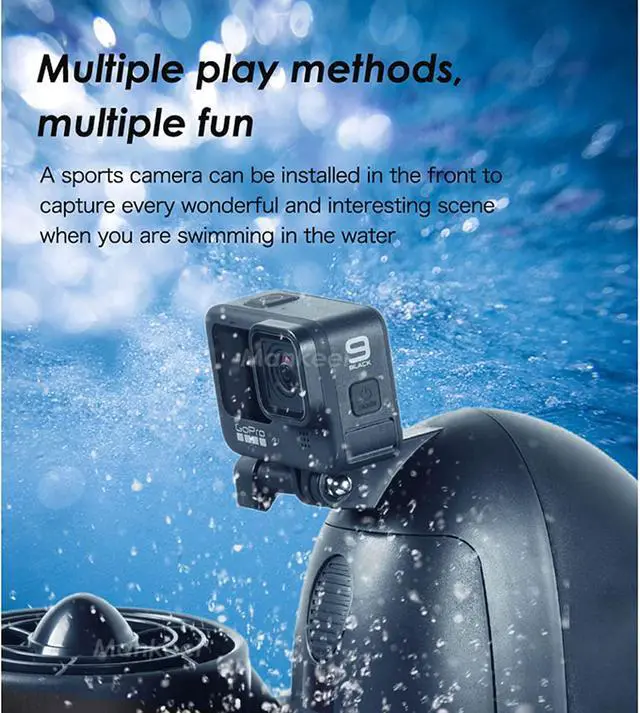 Alt view image 5 of 7 - Sea scooter 50 m Compatible with GoPro for Water Sports Swimming Pool & Diving Msds Approved-Black