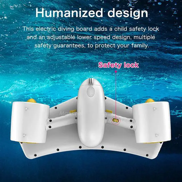 Alt view image 3 of 7 - Sea scooter 50 m Compatible with GoPro for Water Sports Swimming Pool & Diving Msds Approved-Black