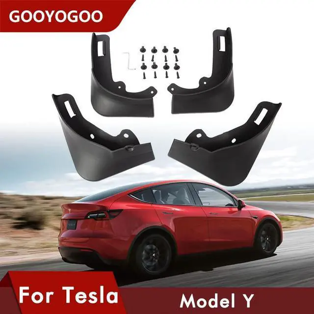 Main image of Tesla Model Y Mud Flaps Front Rear Splash Guards Fender Kit- 4 Set, No Need to Drill Holes, Mudguards Fender Compatible with Tesla Model Y 2020-2022