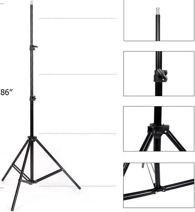 Alt view image 3 of 7 - Spiral Shape 45W Three Lights 33" White Umbrellas 33" Silver Black Umbrellas Three Holders