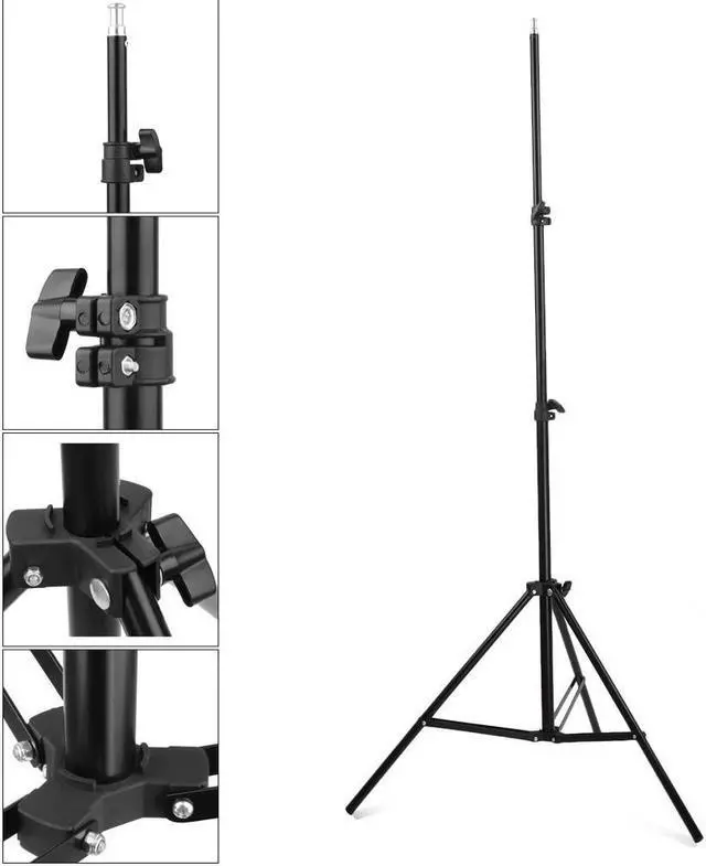 Alt view image 4 of 7 - Spiral Shape 45W Three Lights 33" White Umbrellas 33" Silver Black Umbrellas Three Holders