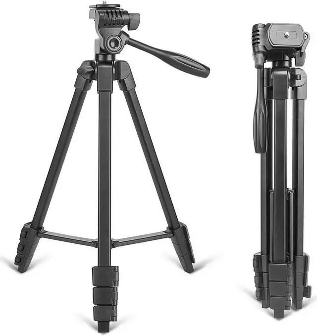 Main image of Portable Tripod with Phone Clip and Bluetooth Remote Black (T90)