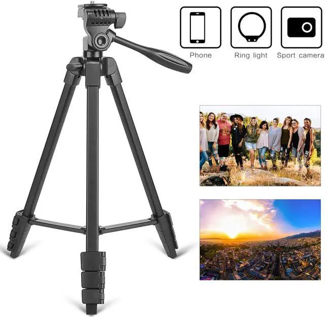 Alt view image 4 of 6 - Portable Tripod with Phone Clip and Bluetooth Remote Black (T90)