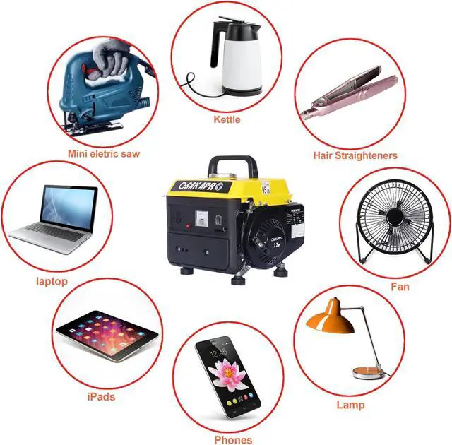 Alt view image 2 of 7 - 2-Stroke Gasoline Portable Generator, 71cc Gas Powered Generator with Low Noise, Generators for Home Use