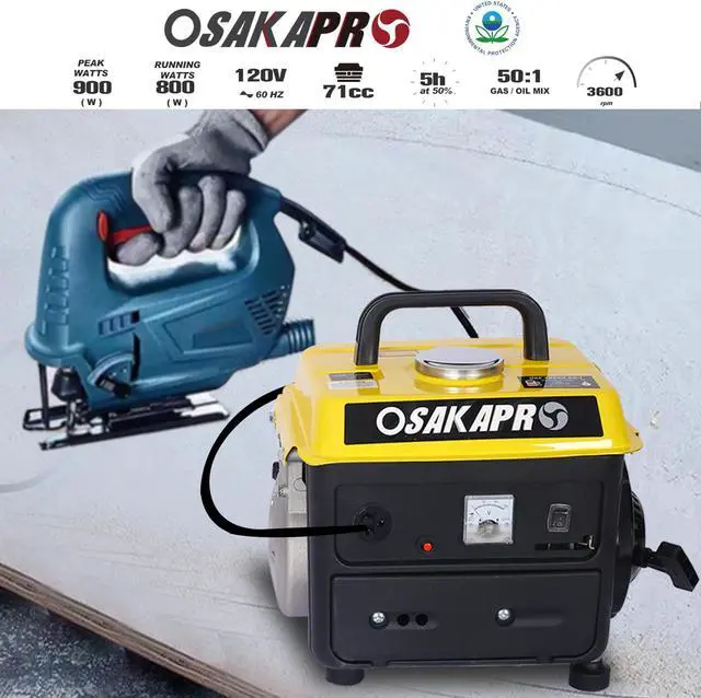 Alt view image 3 of 7 - 2-Stroke Gasoline Portable Generator, 71cc Gas Powered Generator with Low Noise, Generators for Home Use
