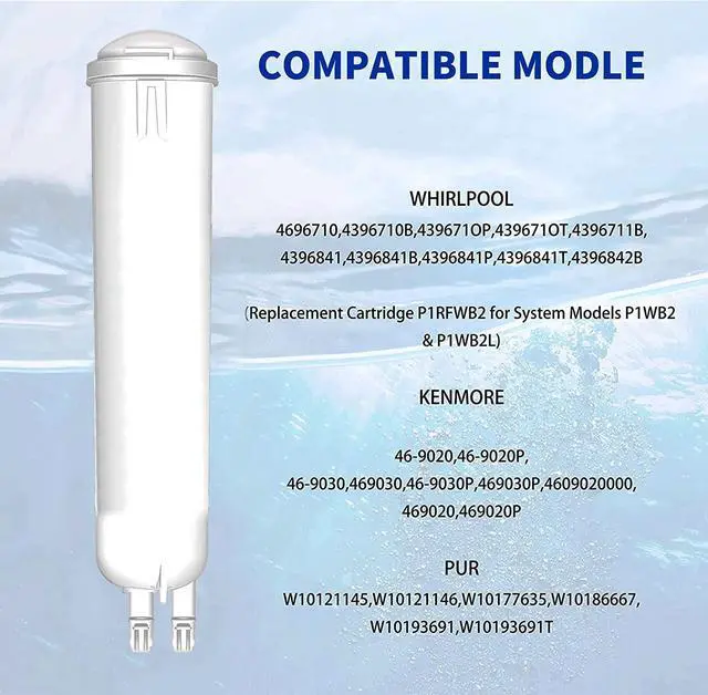 Alt view image 2 of 6 - 9083 Refrigerator Replacement for EDR3RXD1, 4396841, 469083, Compatible with Filter-3, 46-9083, 4396710 - AFT100P Faucet Mount Purification Unit 1 Pack