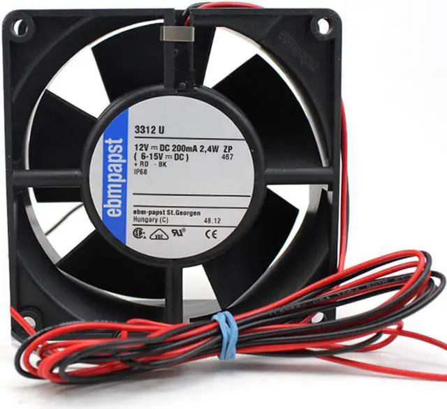 Alt view image 2 of 3 - New ebmpapst 3312U 92X92X32MM DC 12V 0.2A IP68 Waterproof Axial Fan