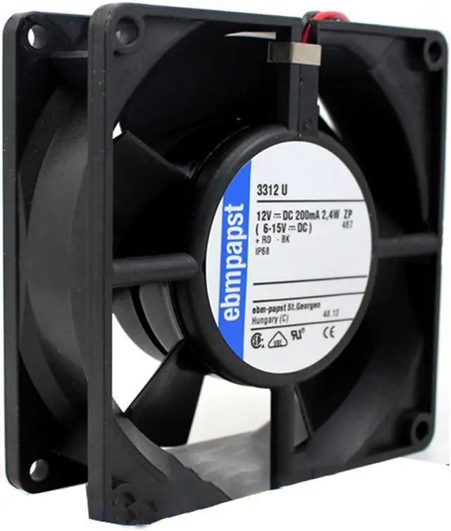 Main image of New ebmpapst 3312U 92X92X32MM DC 12V 0.2A IP68 Waterproof Axial Fan