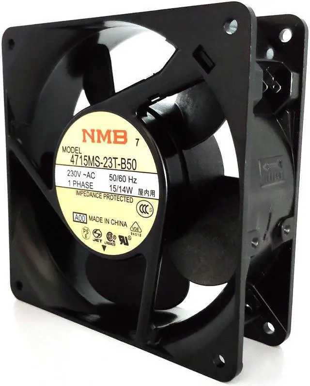 Alt view image 3 of 3 - NMB-MAT Fan 4715MS-23T-B50 12cm 12038 230V 15W DC Cabinet Fan for NMB 120 120 38mm UPS Power Cooling Fans