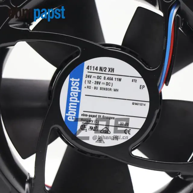 Alt view image 6 of 7 - Ebmpapst 4114N/2XH DC Axial Fan 119x119x38mmv 133.6 CFM 11W 4400RPM Ball Bearing IP20