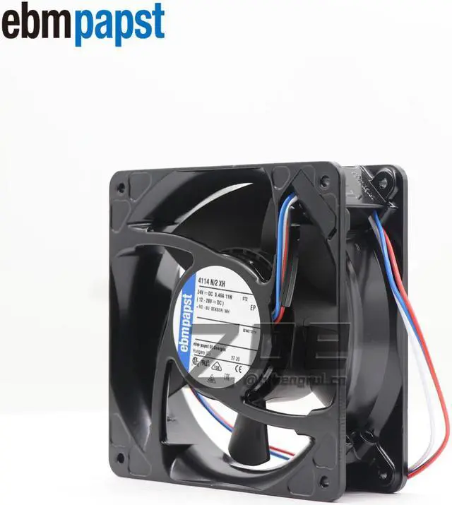 Alt view image 2 of 7 - Ebmpapst 4114N/2XH DC Axial Fan 119x119x38mmv 133.6 CFM 11W 4400RPM Ball Bearing IP20