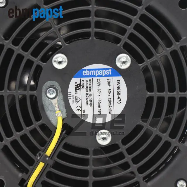 Alt view image 4 of 7 - Ebmpapst Fan DV4650-470 230VAC 50HZ 110MA 17.7W 120X120X38MM Cabinets Cooling Axial Cooling Fans