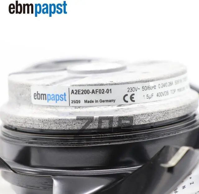 Alt view image 7 of 7 - Ebmpapst A2E200-AF02-01 AC Fan 230V 50W/61W 2740RPM/3120RPM 435.55CFM/488.52CFM Flange  Mount Industrial Cooling Fans
