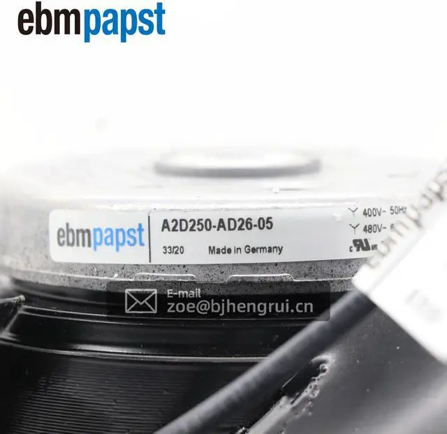Alt view image 5 of 7 - Ebmpapst A2D250-AD26-05 AC Fan Ball Bearing 400VAC 0.4A 140W 2650RPM 70dBA Flange Mount Sickled Blades Cooling Fans For Siemens servo spindle motor