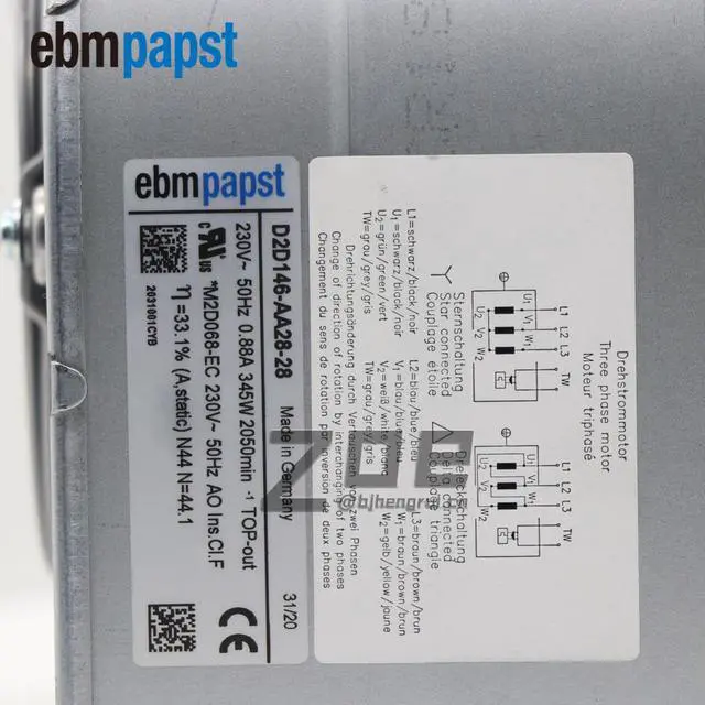 Alt view image 7 of 7 - Ebmpapst D2D146-AA28-28 D2D146-AA02-22 Centrifugal Fan 230VAC 345W Inverter Fan