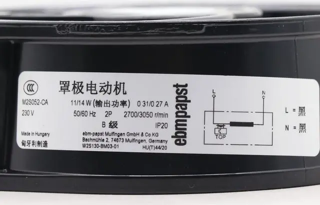 Alt view image 6 of 7 - Original New ebm-papst Fan W2S130-BM03-01 All Memtal 230V 47/46W High Temperature Resistance Axial Fans
